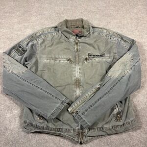 Vintage Camaro Military Bomber Jacket Mens Large Olive Green Outerwear Winter